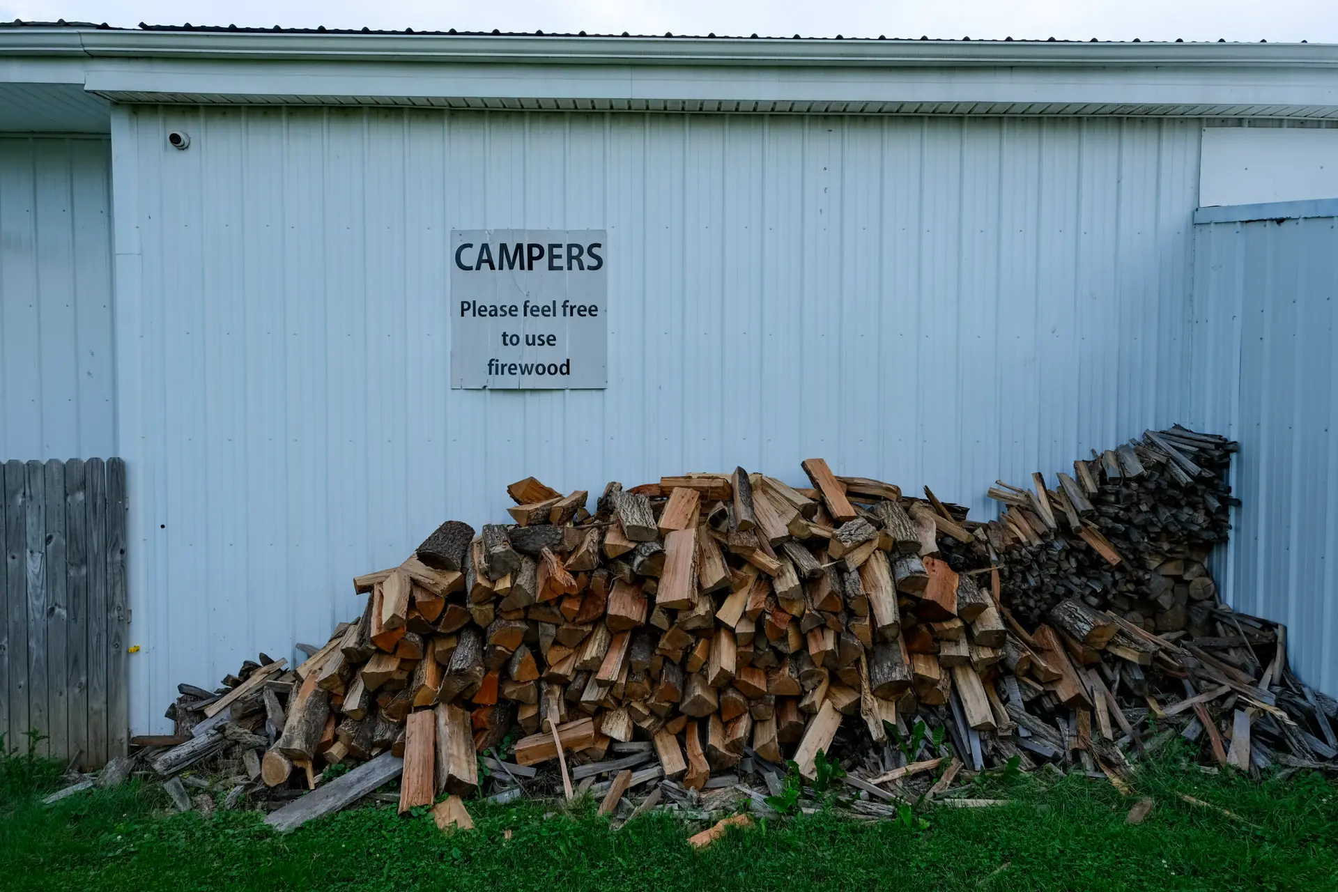 Firewood by building